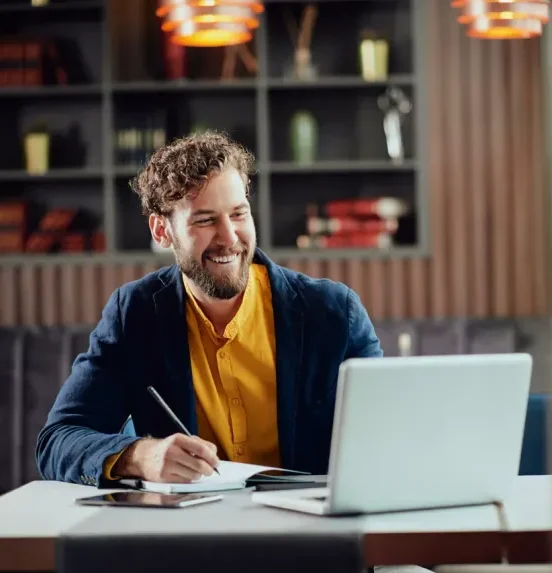 Spanish student taking online private class